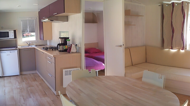 Vue de l’intérieur du mobil-home grand large